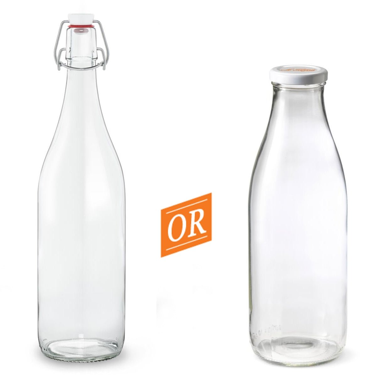 Liter Glass Milk Bottles w 100% Airtight Heavy Duty Screw Lid - 6 Pack 32  Oz Drinking Jars - Food Gr…See more Liter Glass Milk Bottles w 100%  Airtight