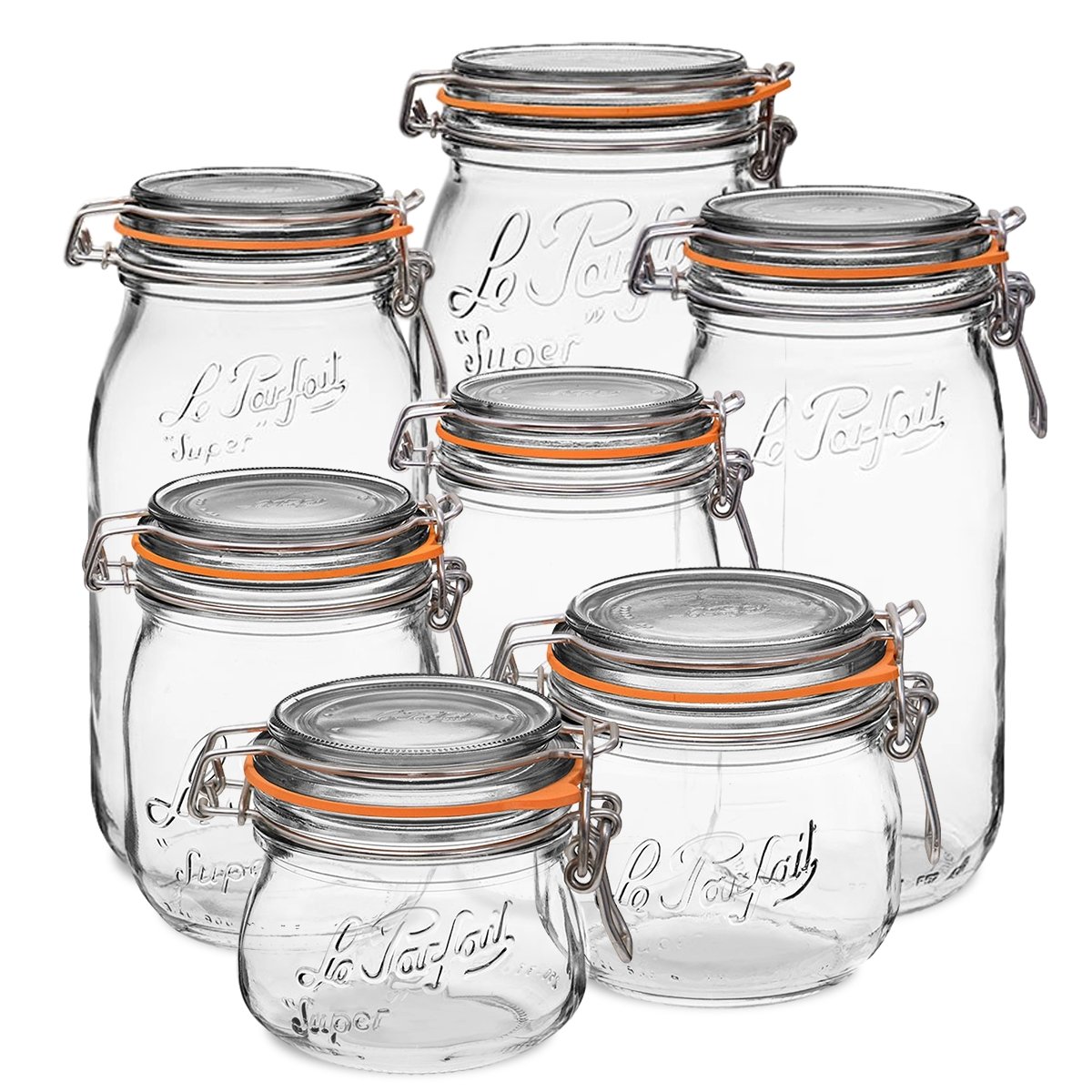 Le Parfait Super Jars – French Glass Round Jars With Airtight Lid