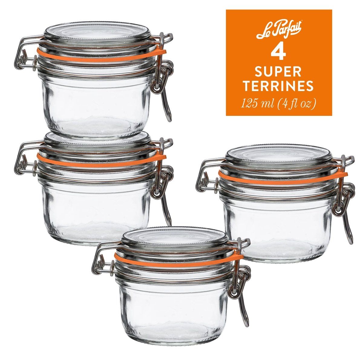 Le Parfait Super Jars – French Glass Round Jars With Airtight Lid For  Canning Food Storage, 4 pk / 32 fl oz - Ralphs
